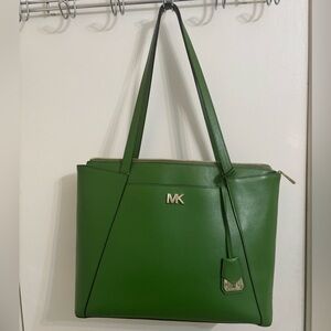MICHAEL Michael Kors Maddie Green Leather Tote Bag